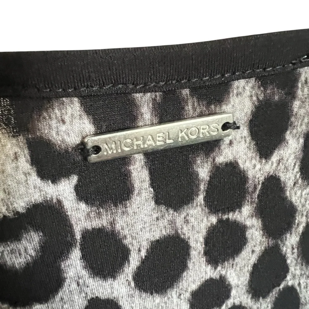 Michael Kors Leopard Print Blouse in Black and Cream - Picture 3 of 7